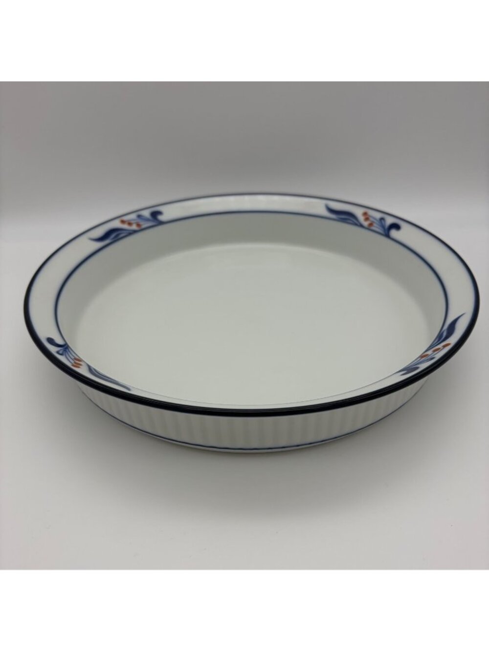Dansk Bistro Maribo 10 Inch Round Quiche Pan Blue Red Berry Japan Vintage